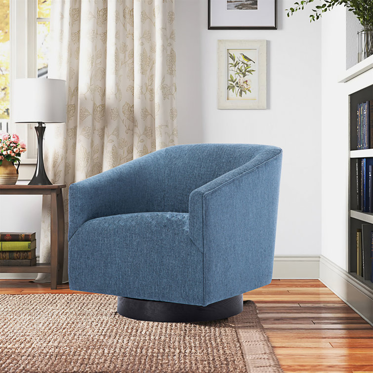 Blue swivel barrel discount chair